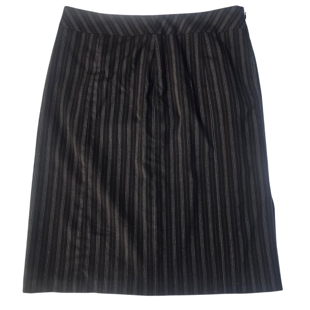 Covington Pinstripe Pencil Skirt‎ Women 14 Black Dark Academia Corporate Goth